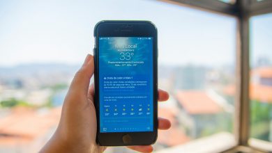 a person holding a cell phone in front of a window
