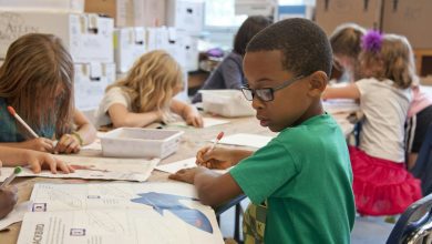 Captured in a metropolitan Atlanta, Georgia primary school, seated amongst his classmates, this photograph depicts a young African-American schoolboy who was in the process of drawing with a pencil on a piece of white paper. Note that the student was focused on a drawing book that referenced fantasy flying planes, while intent on creating his artwork, seemingly oblivious to all the classroom goings-on that surrounded him. It is important to know that objects, including pencils, crayons, paper, etc., are known as fomites, and can act as transmitters of illnesses.